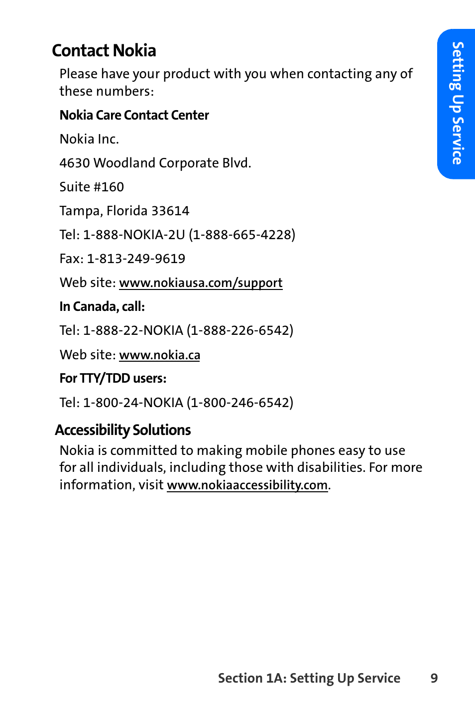 Contact nokia | Nokia 6165i User Manual | Page 35 / 231
