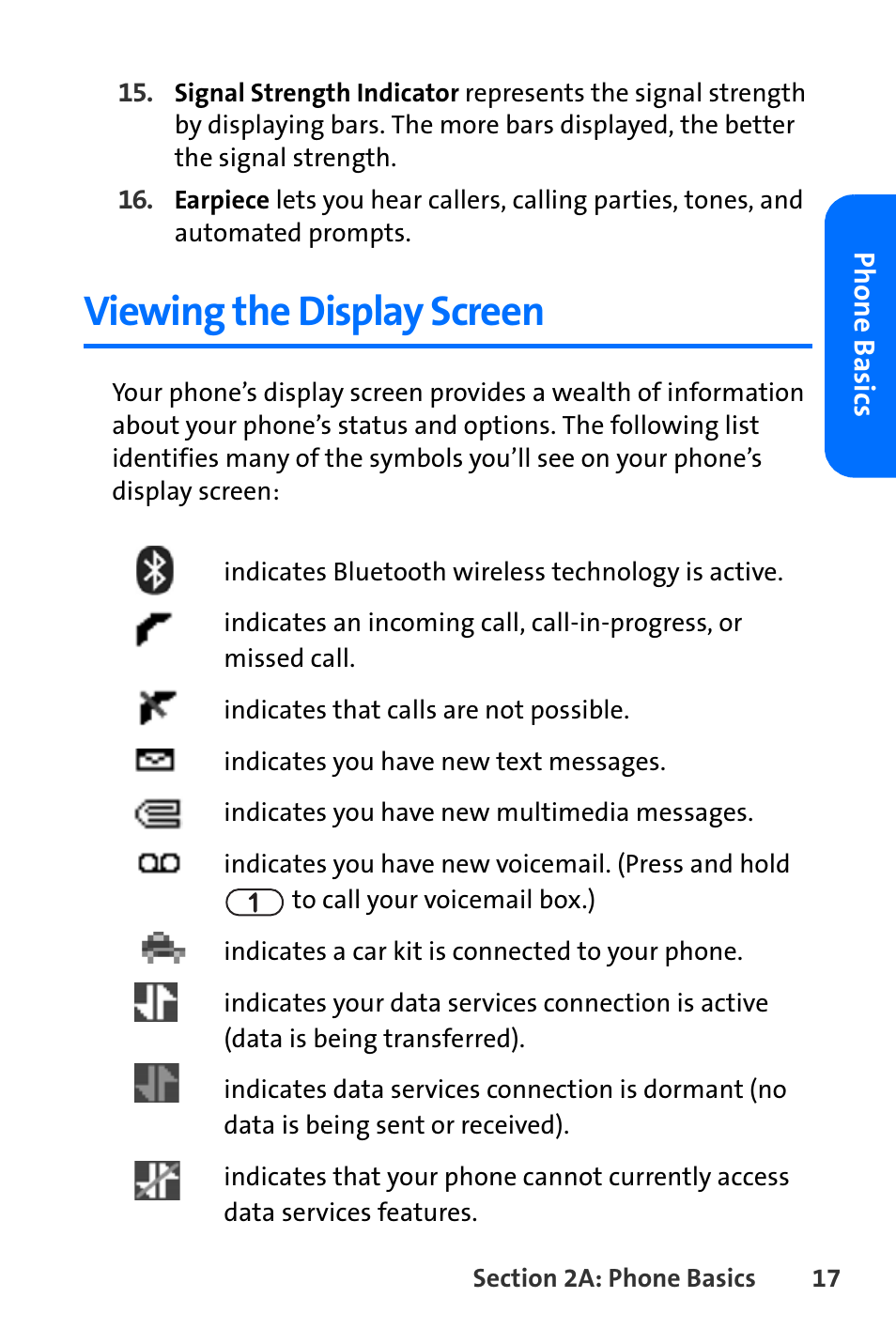 Viewing the display screen | Nokia 6165i User Manual | Page 43 / 231