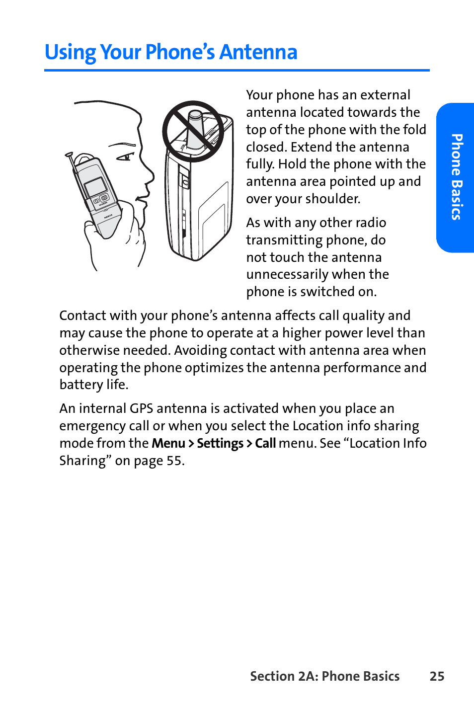 Using your phone’s antenna | Nokia 6165i User Manual | Page 51 / 231