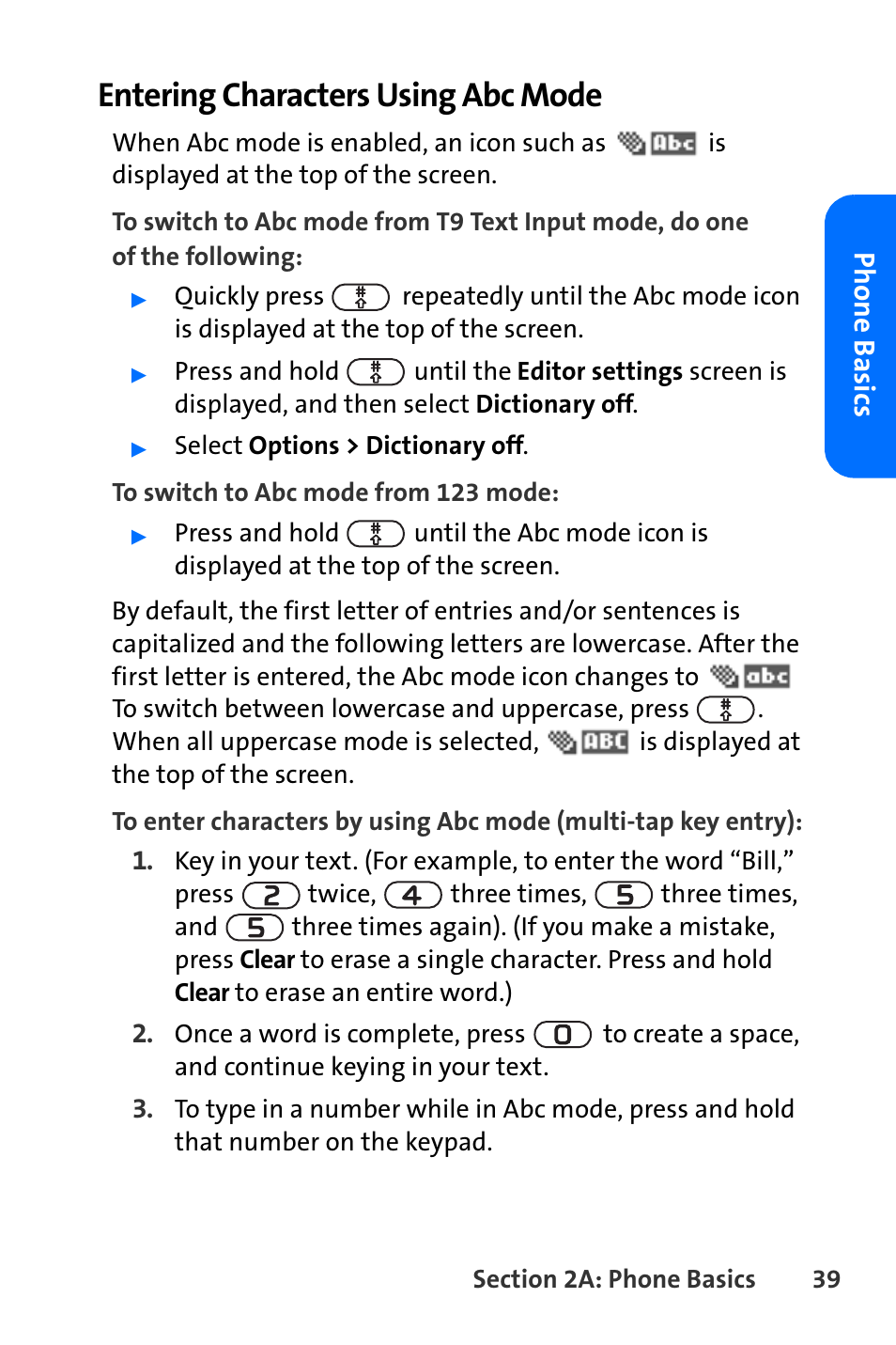 Entering characters using abc mode | Nokia 6165i User Manual | Page 65 / 231