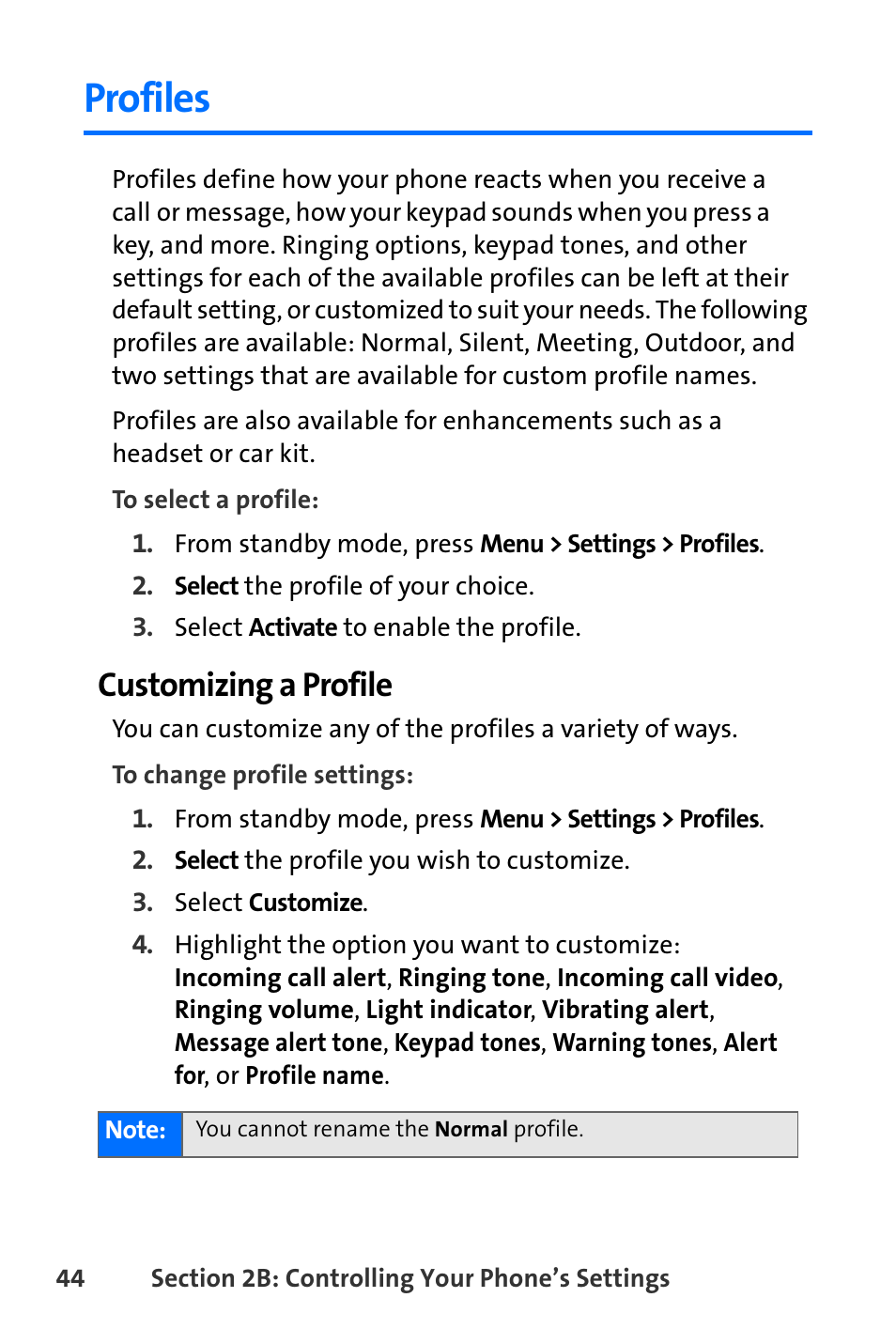 Profiles, Customizing a profile | Nokia 6165i User Manual | Page 70 / 231