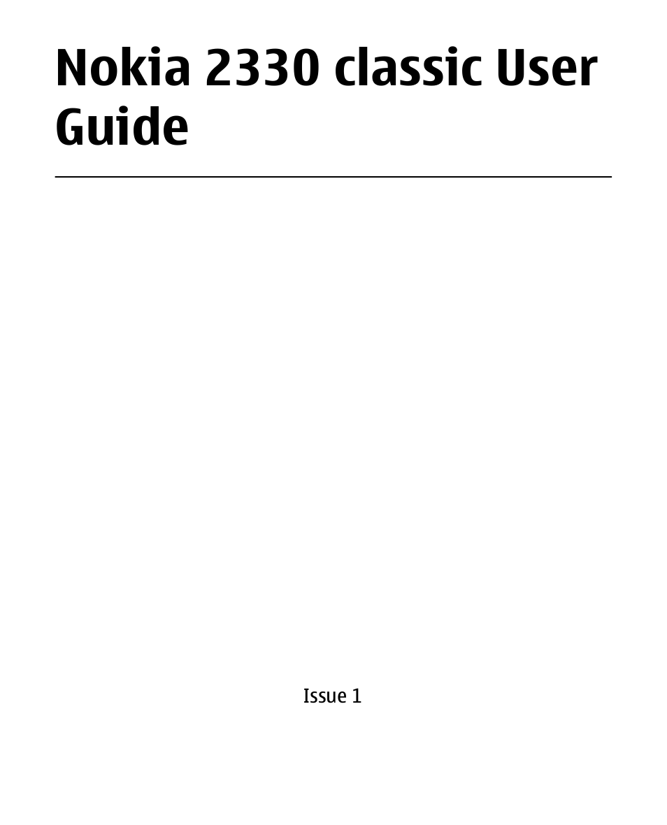 Nokia 2330 User Manual | 135 pages