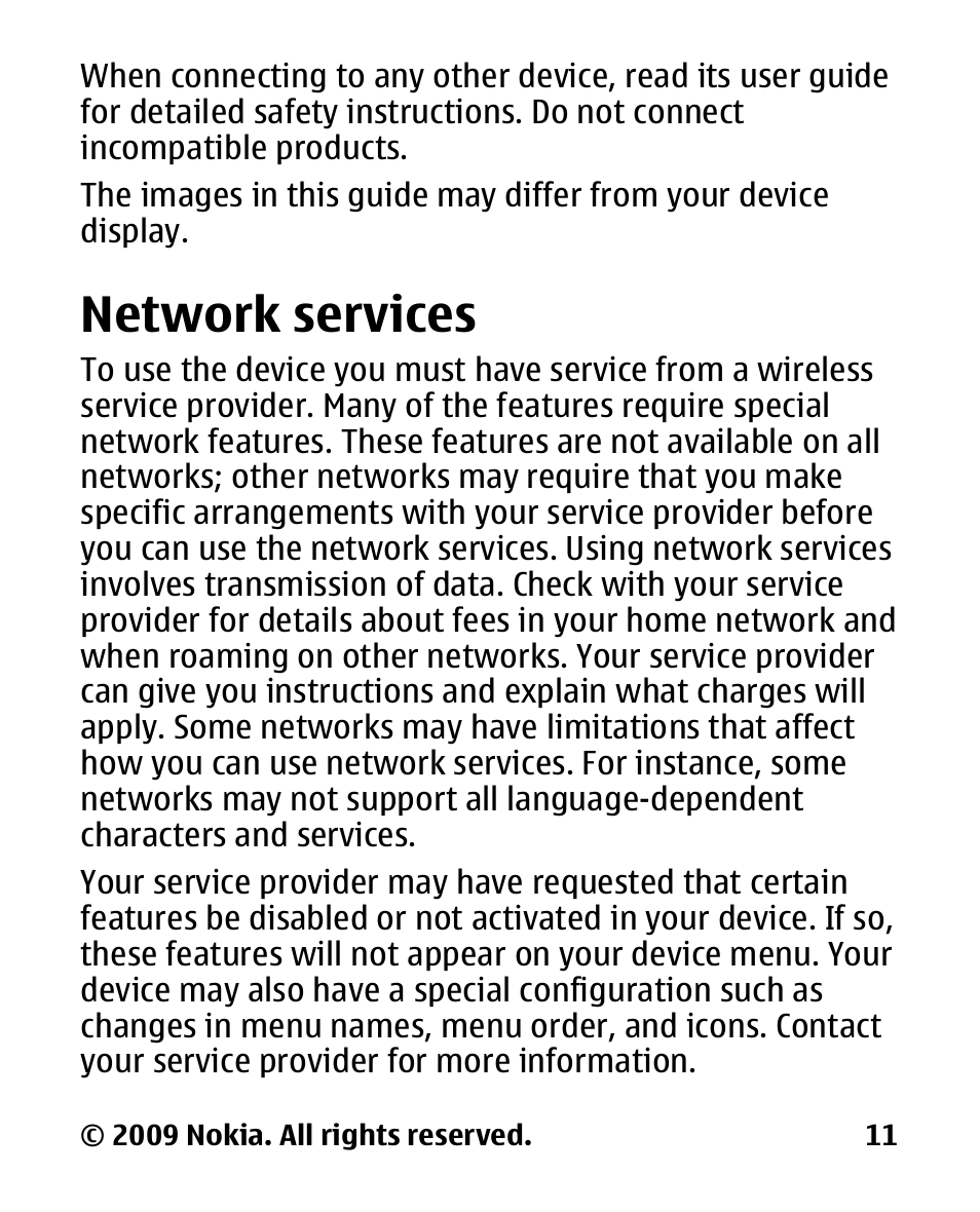 Network services | Nokia 2330 User Manual | Page 11 / 135