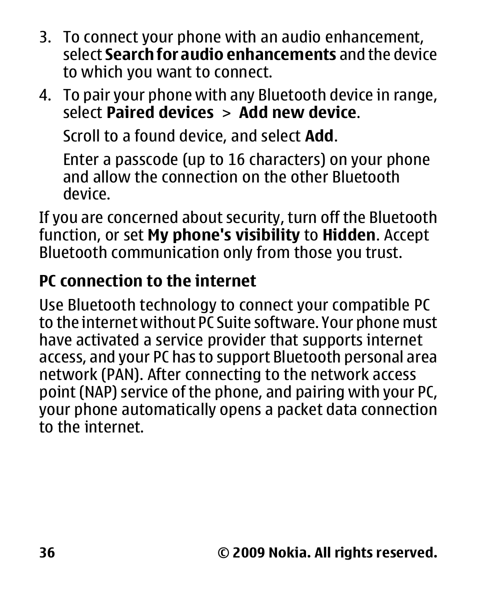 Nokia 2330 User Manual | Page 36 / 135