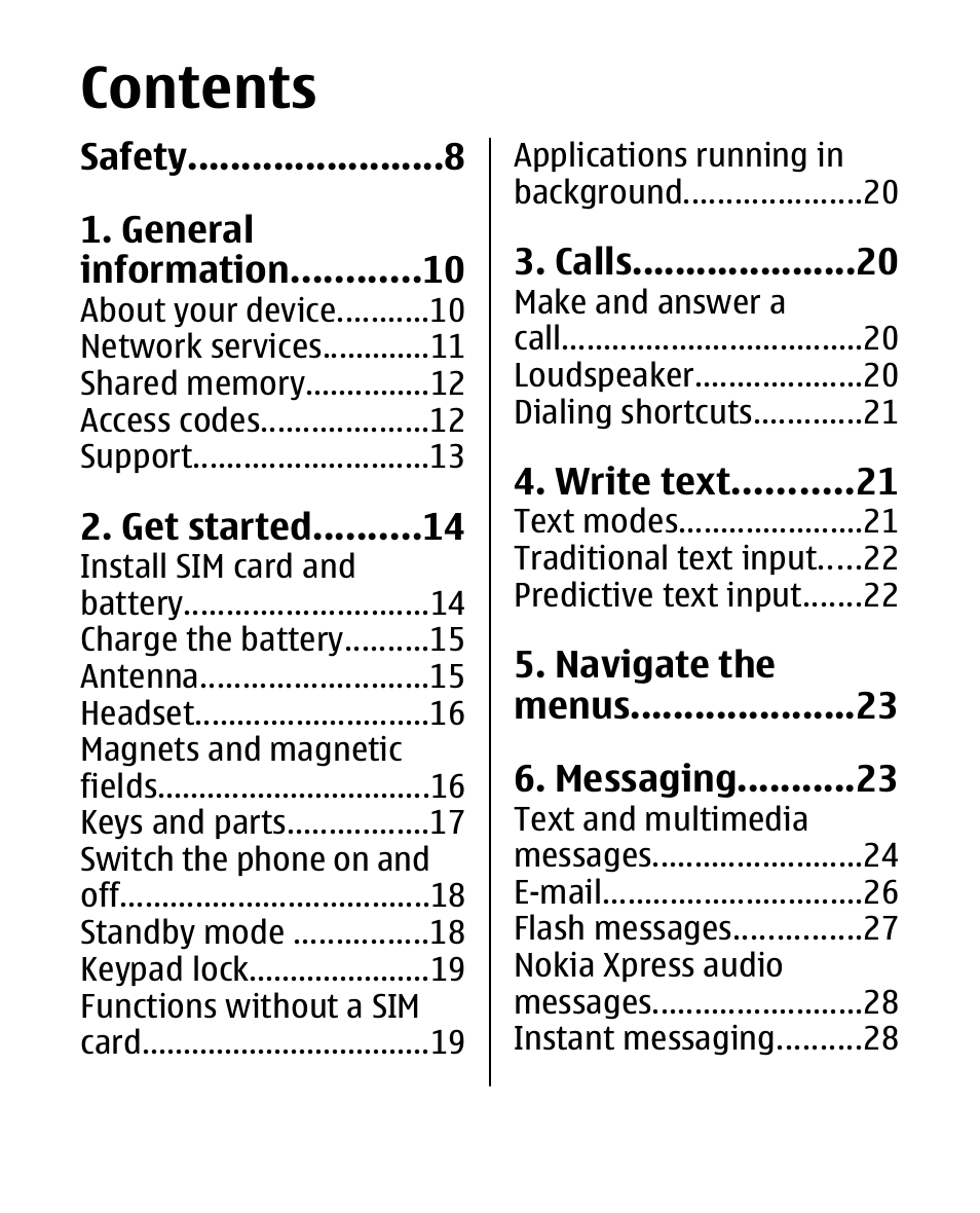 Nokia 2330 User Manual | Page 5 / 135