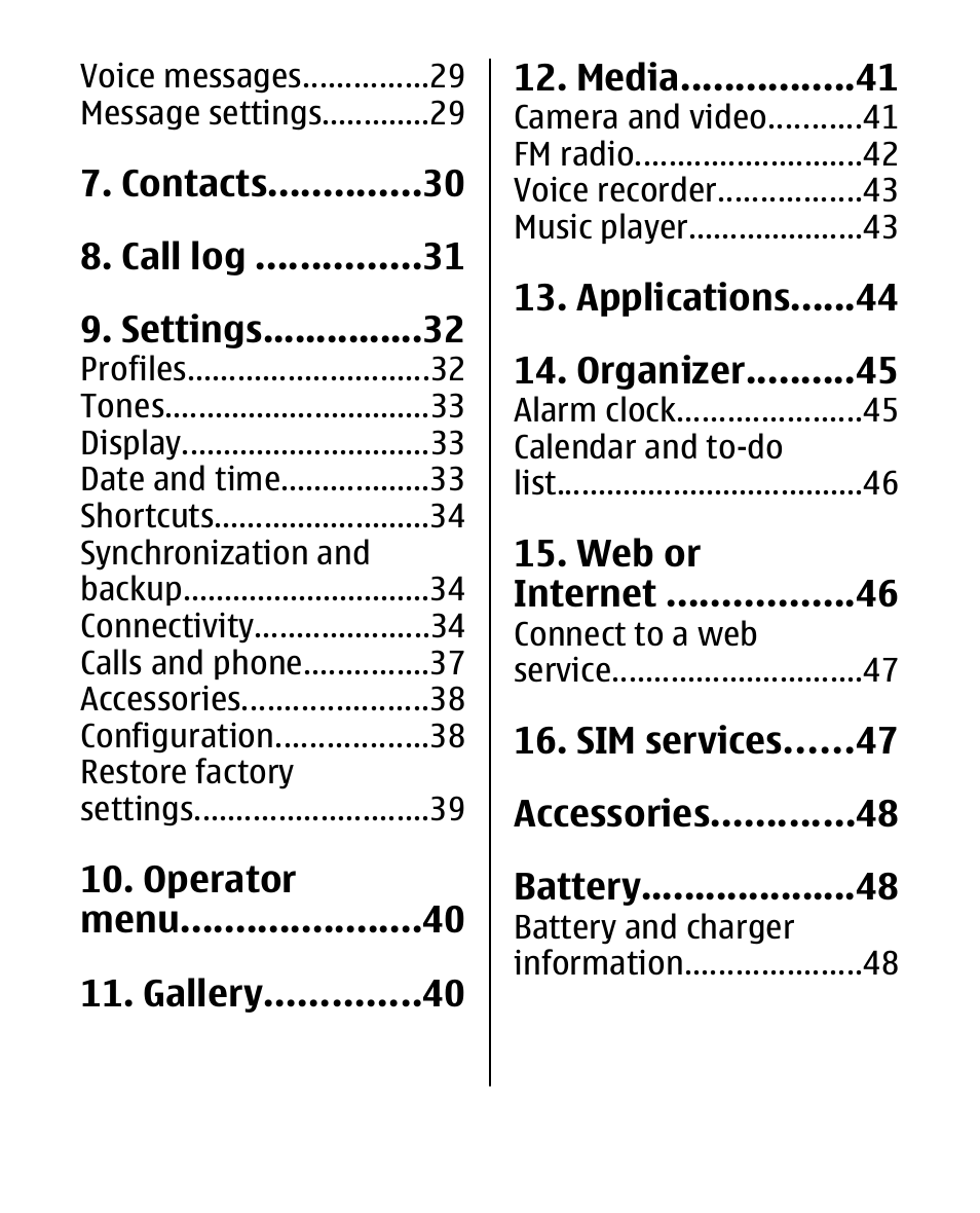 Nokia 2330 User Manual | Page 6 / 135