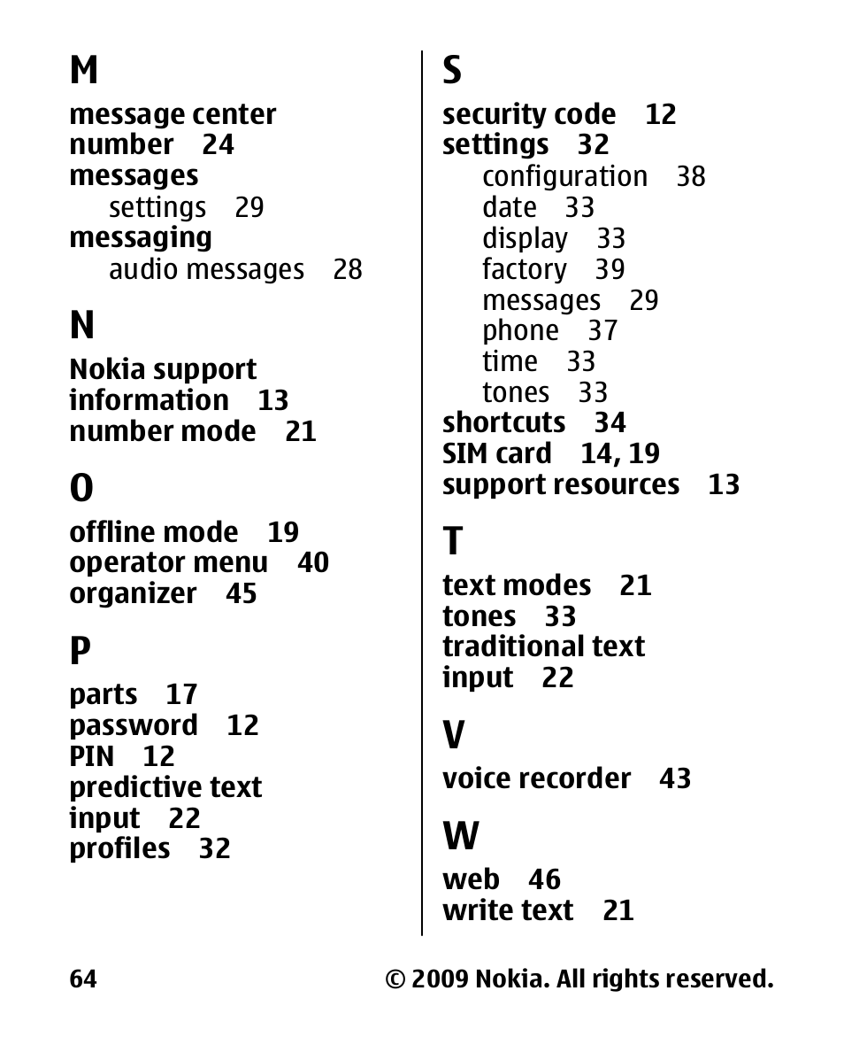 Nokia 2330 User Manual | Page 64 / 135