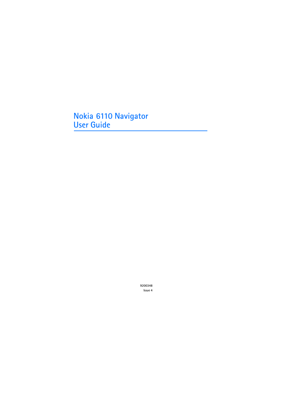 Nokia 6110 Navigator User Manual | 109 pages