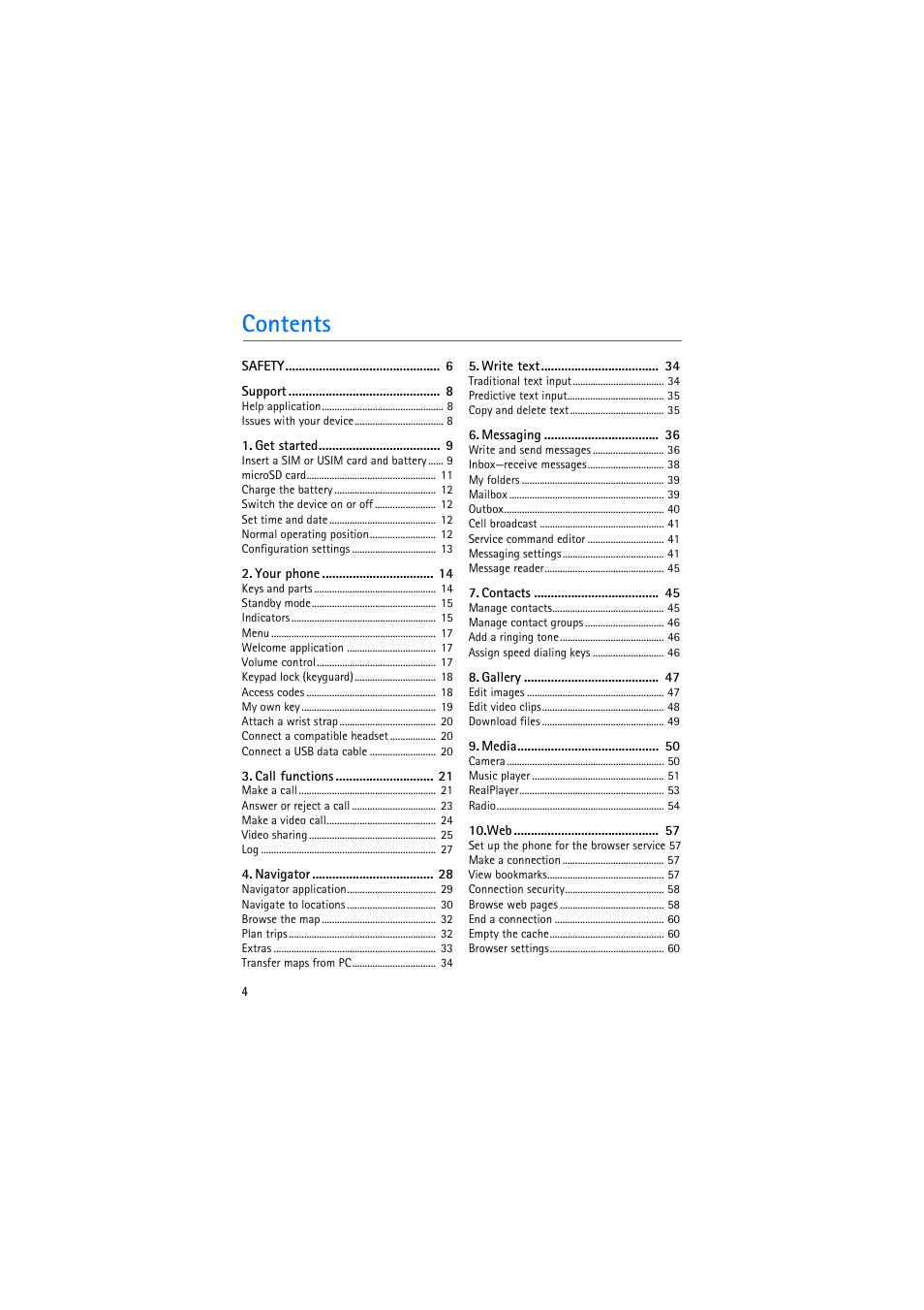 Nokia 6110 Navigator User Manual | Page 4 / 109