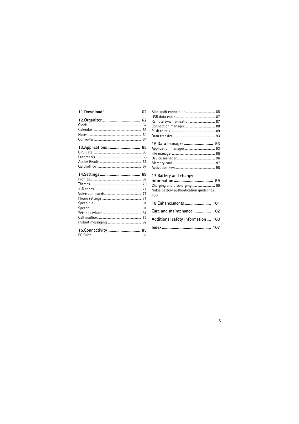 Nokia 6110 Navigator User Manual | Page 5 / 109