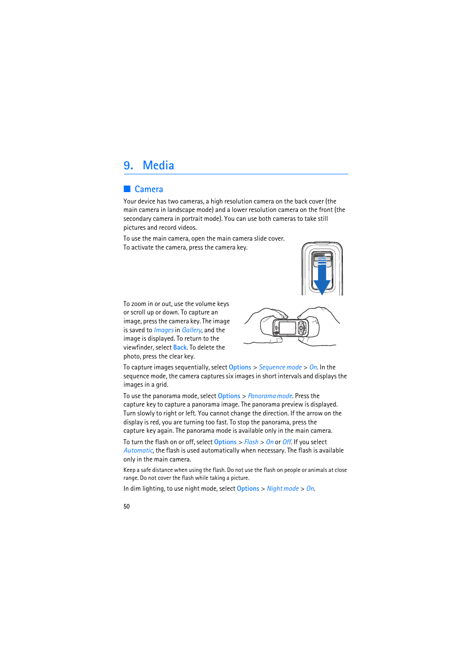 Media, Camera | Nokia 6110 Navigator User Manual | Page 50 / 109