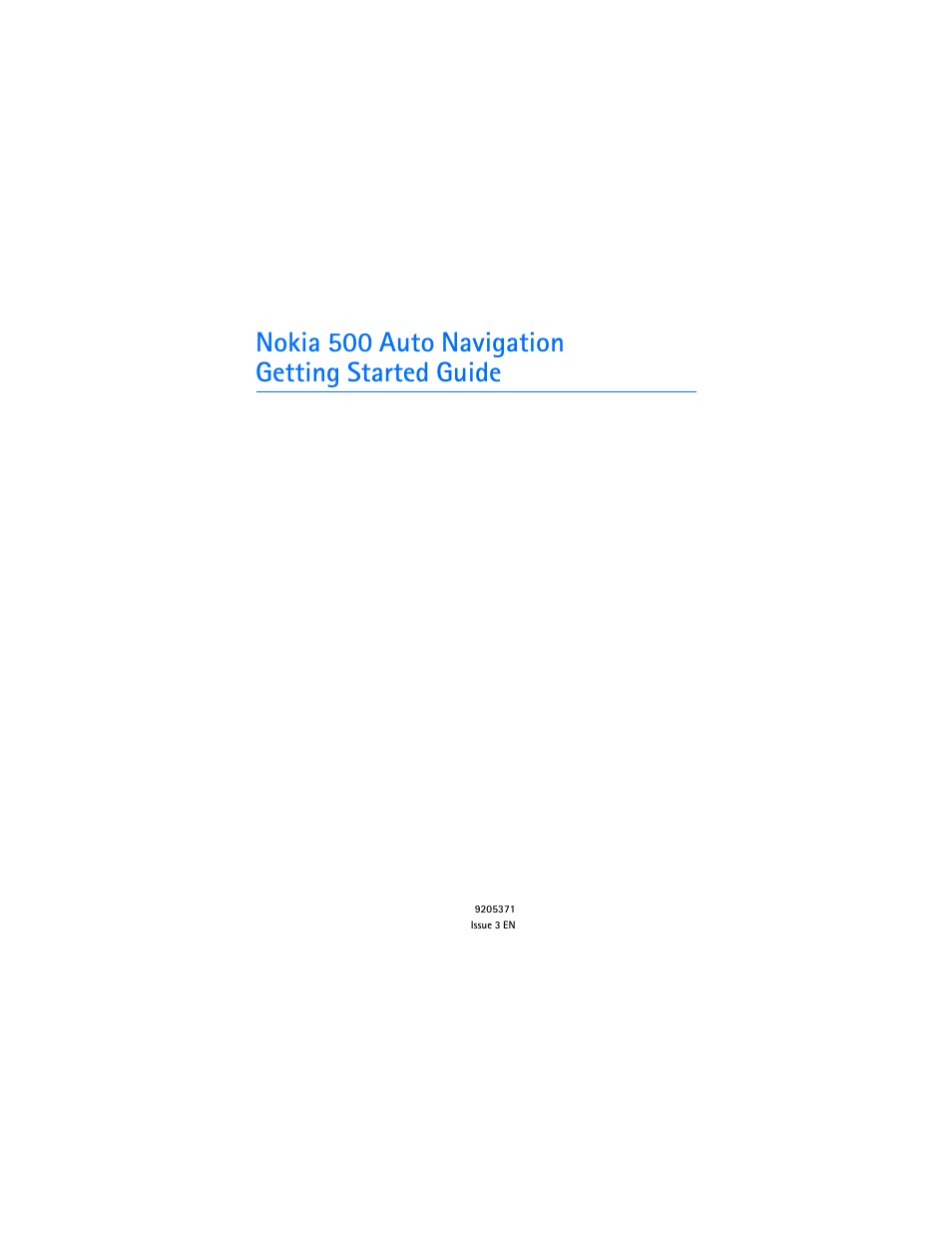 Nokia 500 Auto Navigation User Manual | 10 pages