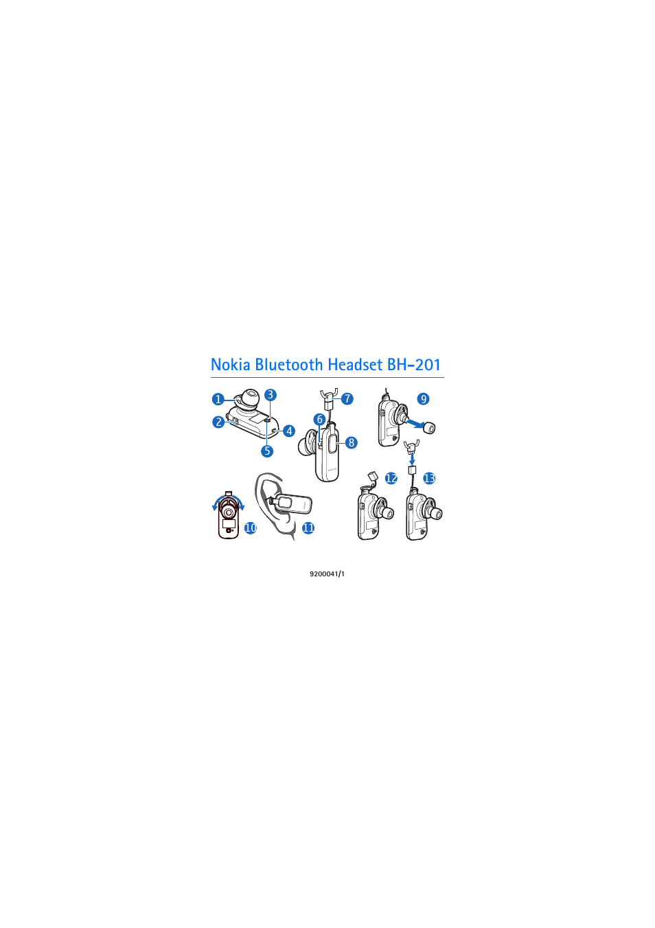 Nokia Bluetooth Headset BH-201 User Manual | 9 pages