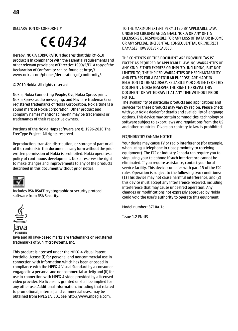 Nokia 3710 Fold User Manual | Page 48 / 51