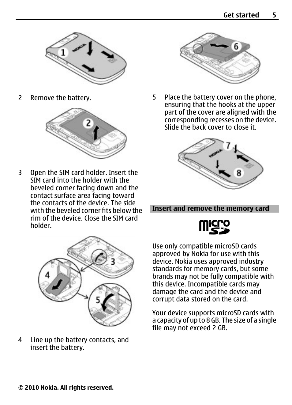 Insert and remove the memory card | Nokia 3710 Fold User Manual | Page 5 / 51