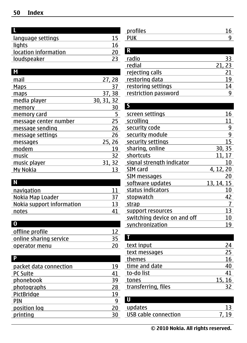 Nokia 3710 Fold User Manual | Page 50 / 51