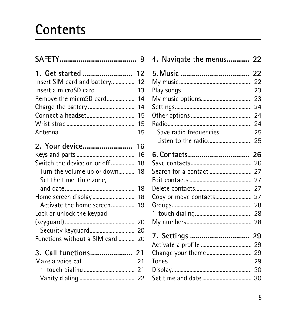 Nokia X2-01 User Manual | Page 5 / 73