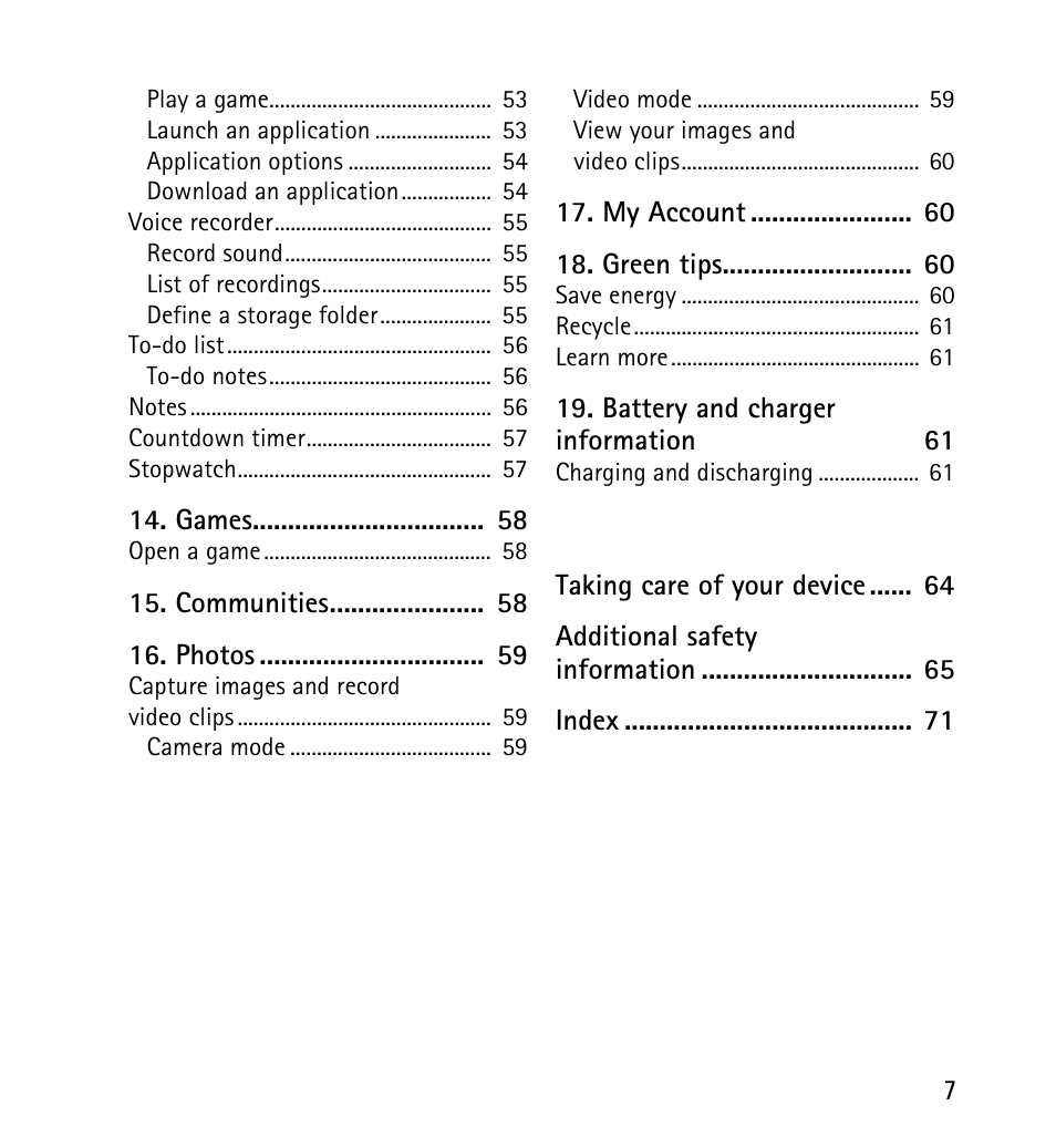 Nokia X2-01 User Manual | Page 7 / 73