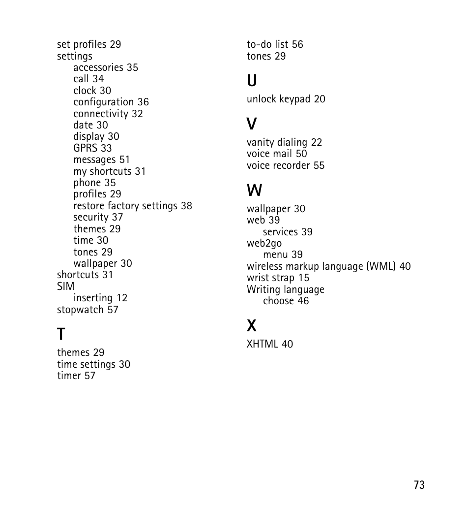 Nokia X2-01 User Manual | Page 73 / 73