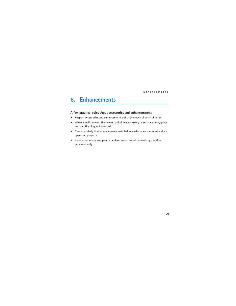 Enhancements | Nokia 1112 User Manual | Page 30 / 89