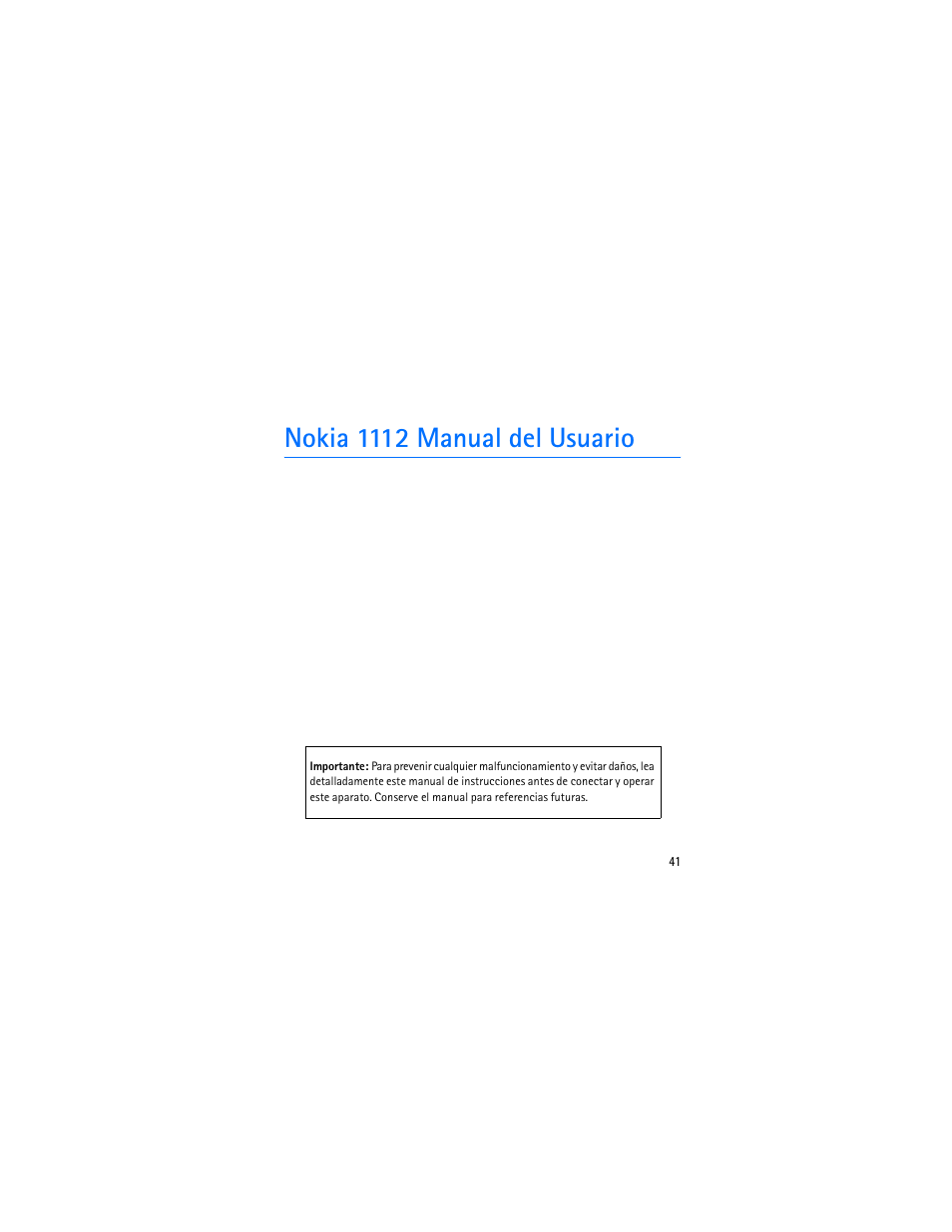 Nokia 1112 manual del usuario | Nokia 1112 User Manual | Page 42 / 89