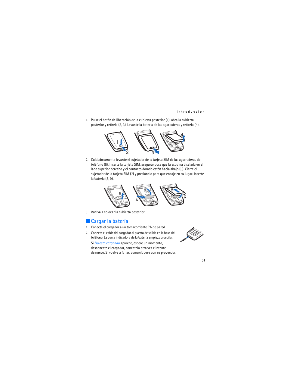 Cargar la batería | Nokia 1112 User Manual | Page 52 / 89