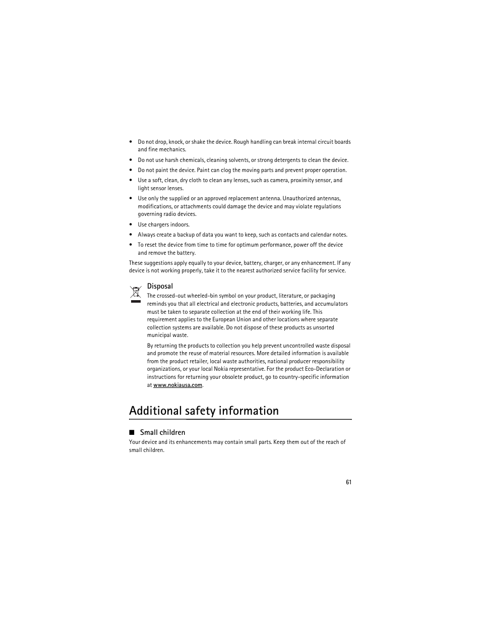Additional safety information | Nokia 6263 User Manual | Page 62 / 153