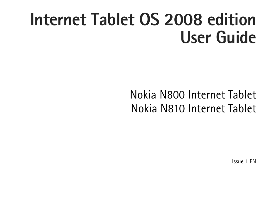 Nokia N800 User Manual | 55 pages