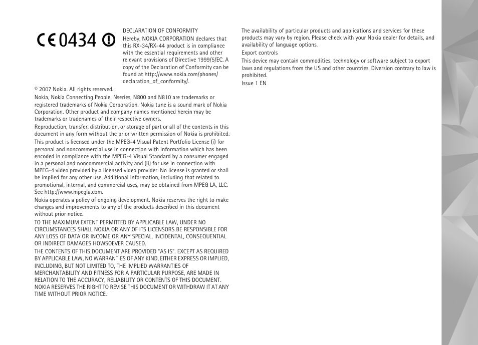 Nokia N800 User Manual | Page 2 / 55