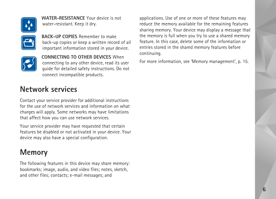 Network services | Nokia N800 User Manual | Page 6 / 55