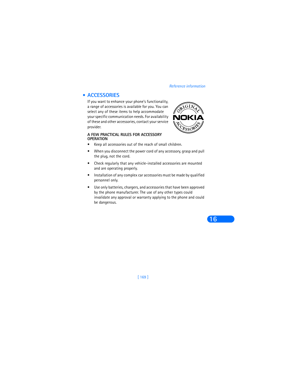 Accessories, A few practical rules for accessory operation | Nokia 6590i User Manual | Page 178 / 217