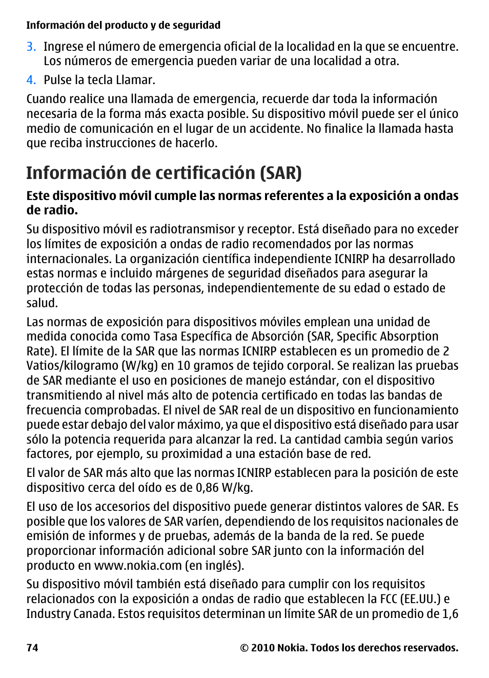 Información de certificación (sar) | Nokia E73 User Manual | Page 149 / 156