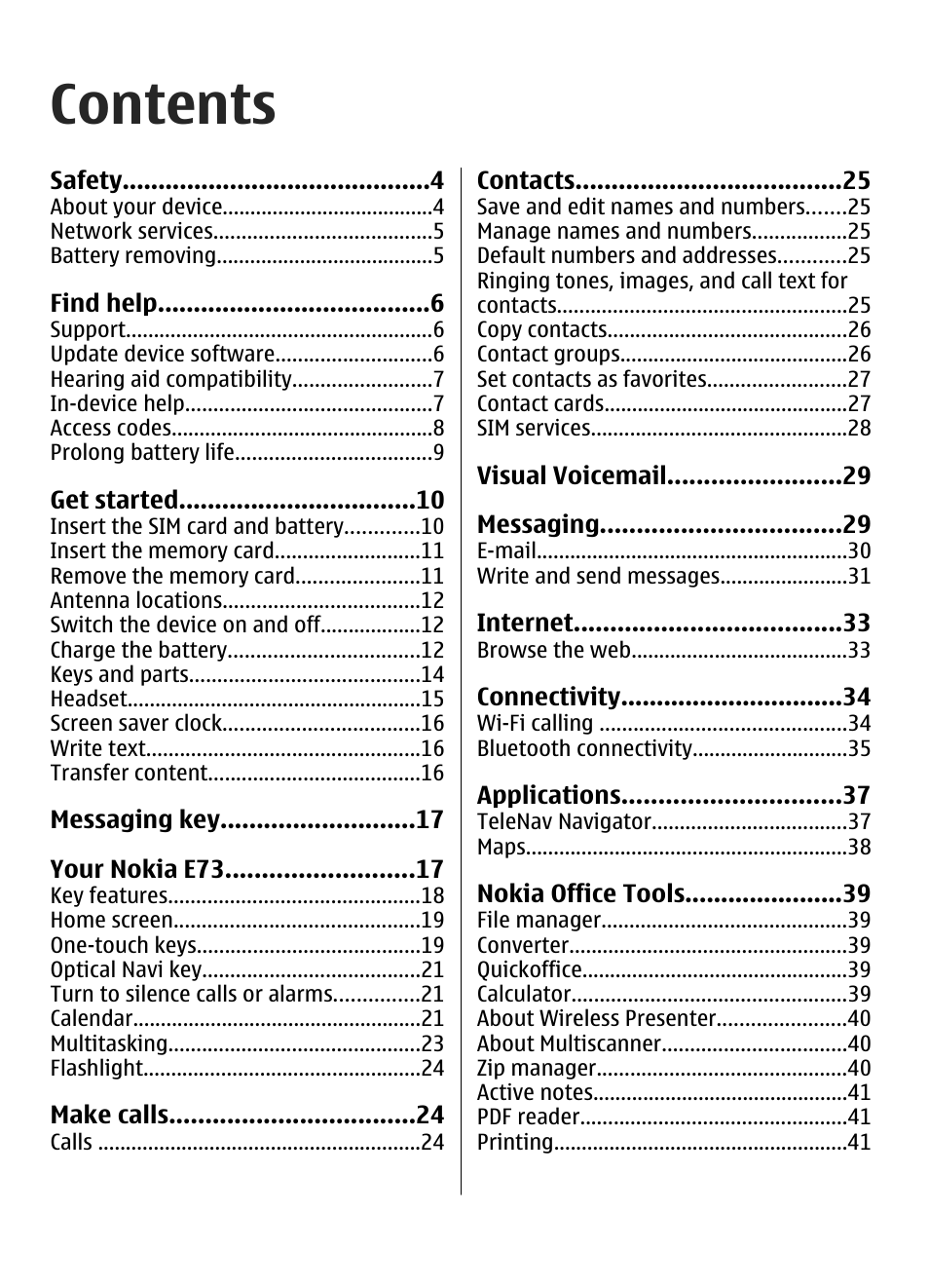Nokia E73 User Manual | Page 2 / 156