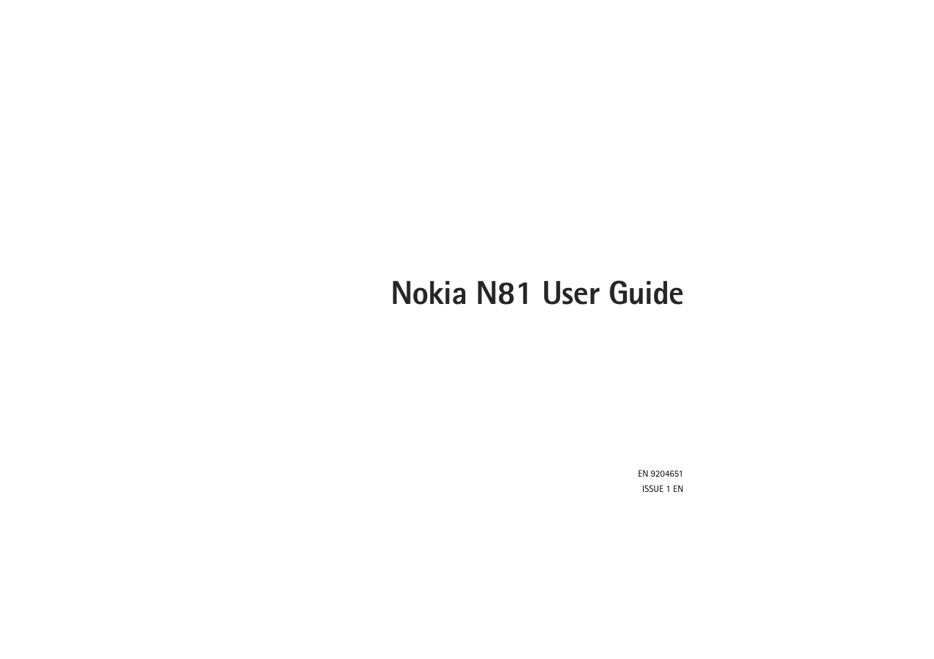 Nokia N81 User Manual | 146 pages