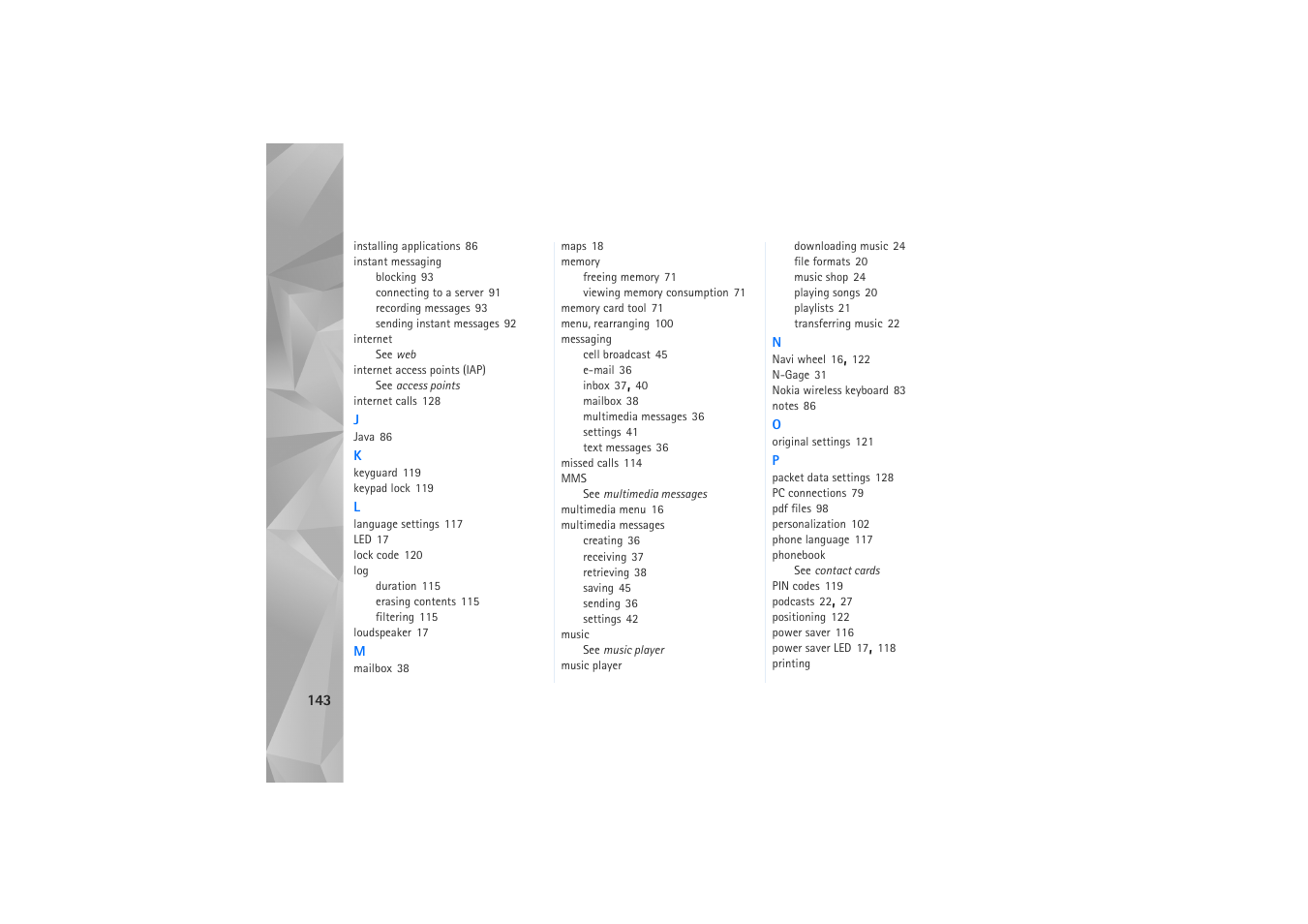 Nokia N81 User Manual | Page 143 / 146