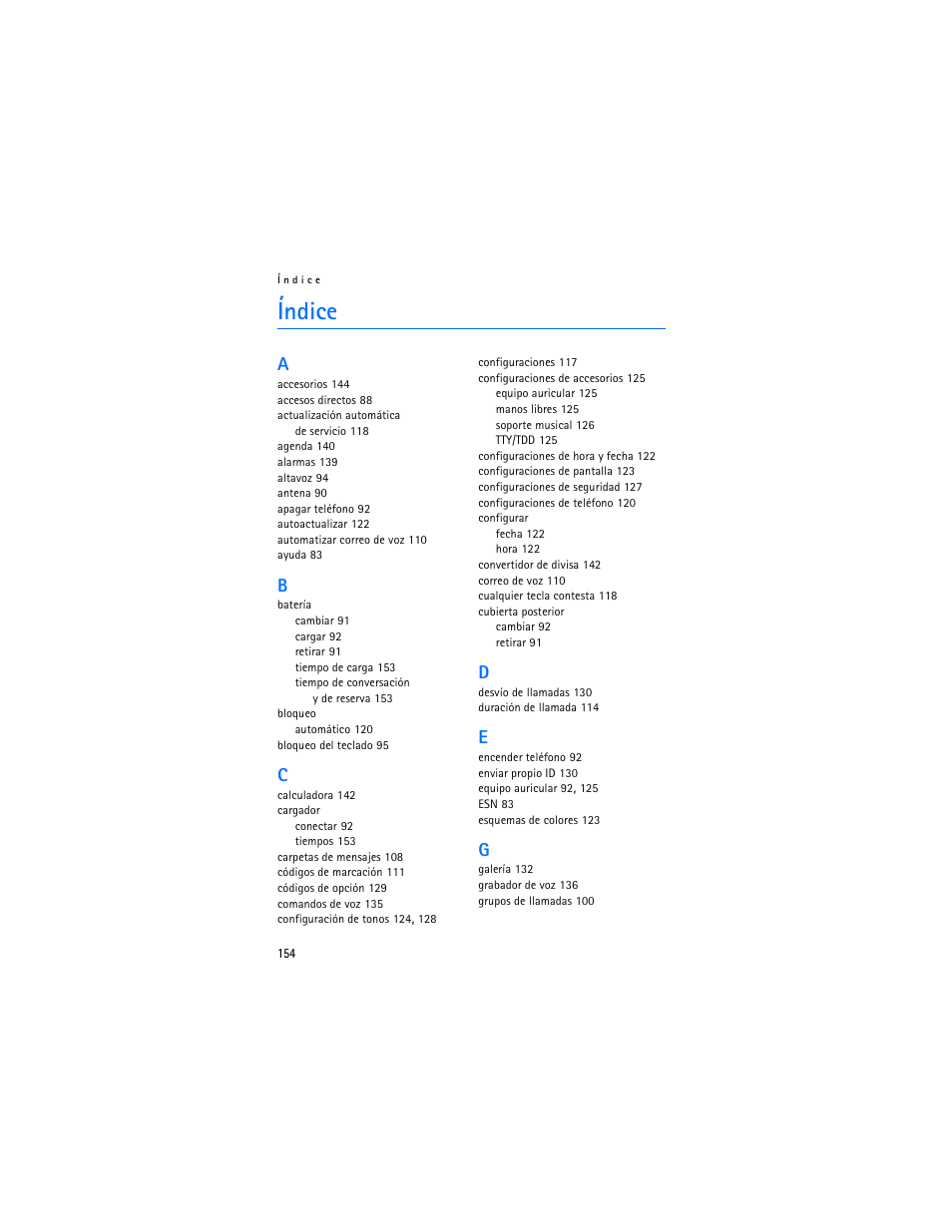 Índice | Nokia 2125i User Manual | Page 155 / 161