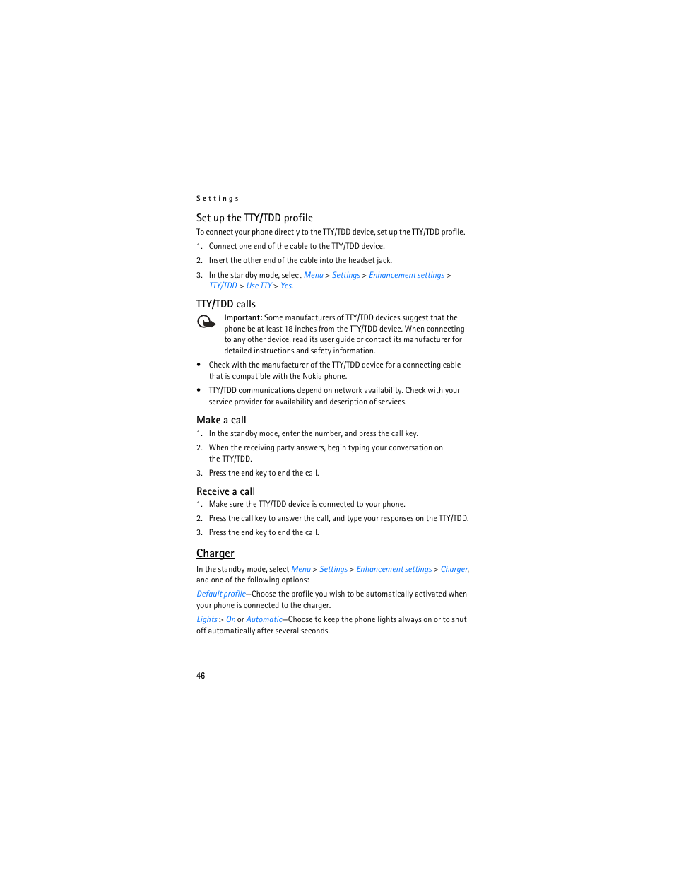 Charger | Nokia 2125i User Manual | Page 47 / 161