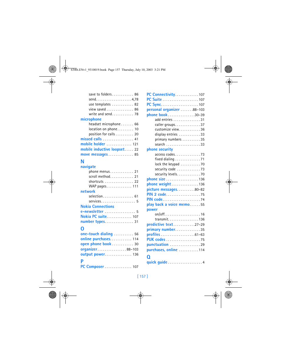 Nokia 6340i User Manual | Page 164 / 169