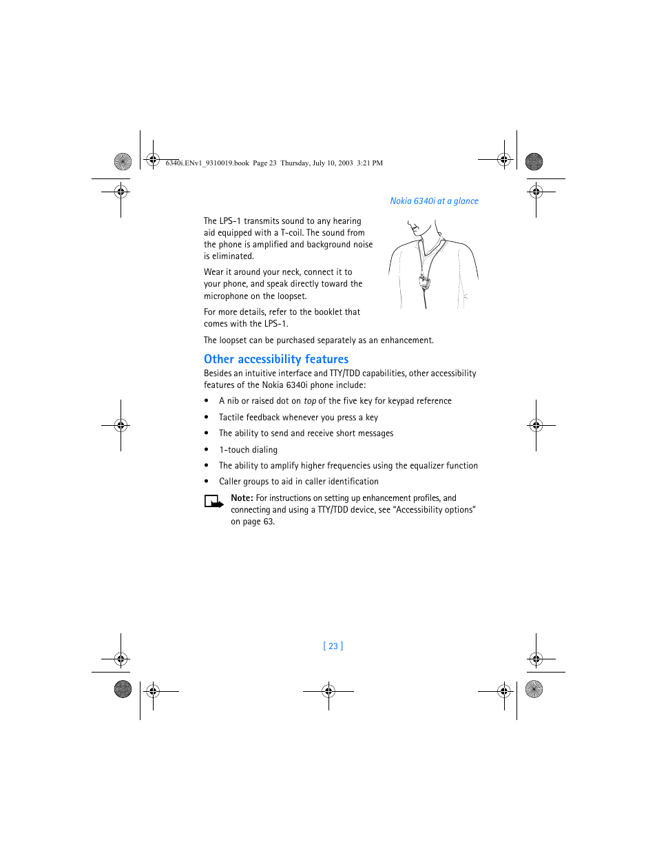 Other accessibility features | Nokia 6340i User Manual | Page 30 / 169