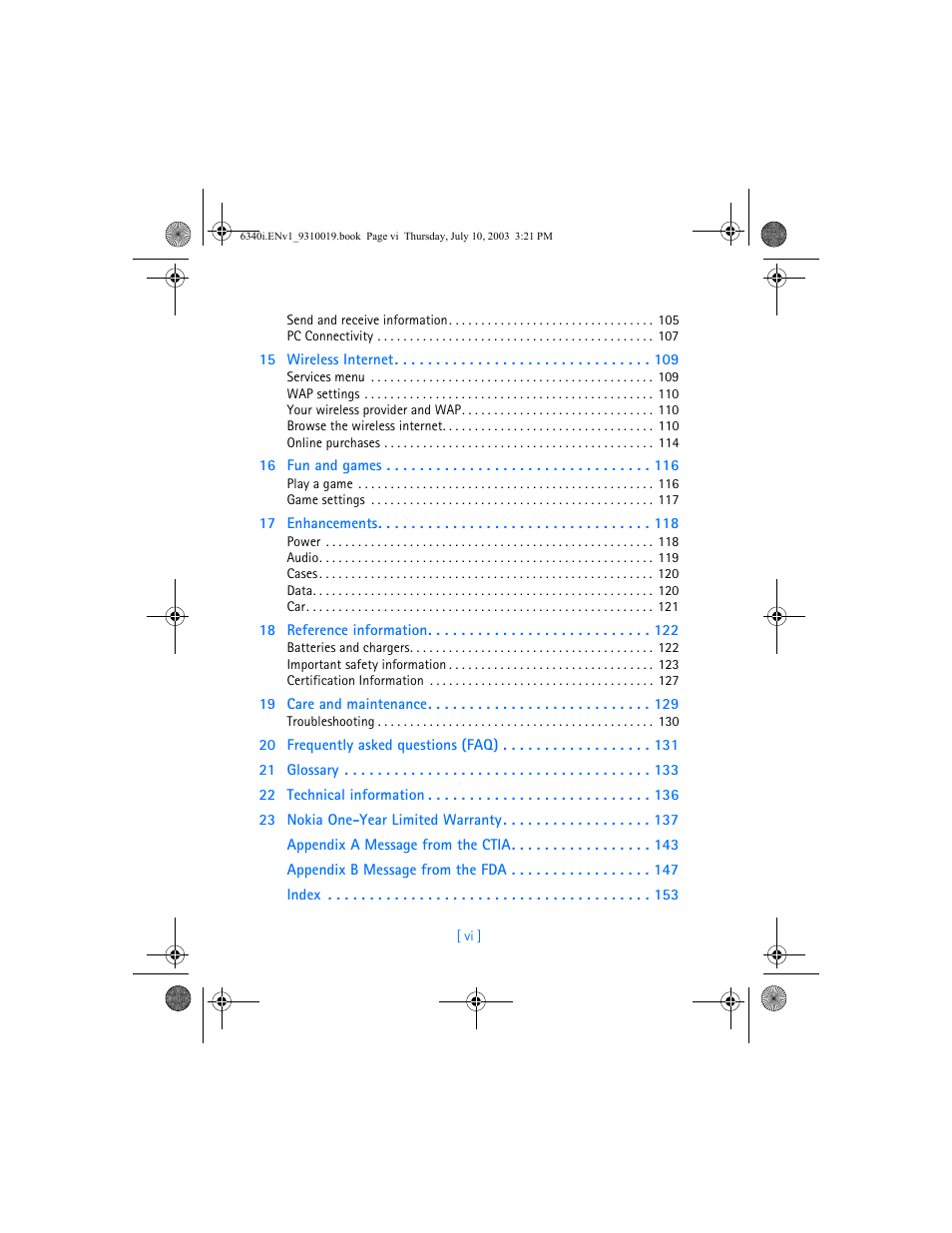Nokia 6340i User Manual | Page 7 / 169