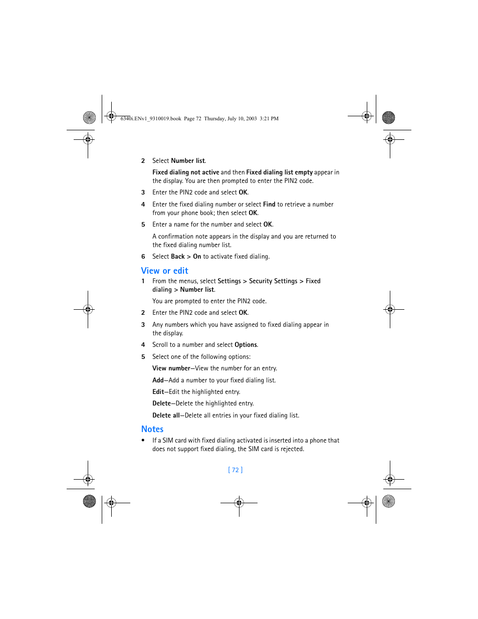 View or edit | Nokia 6340i User Manual | Page 79 / 169