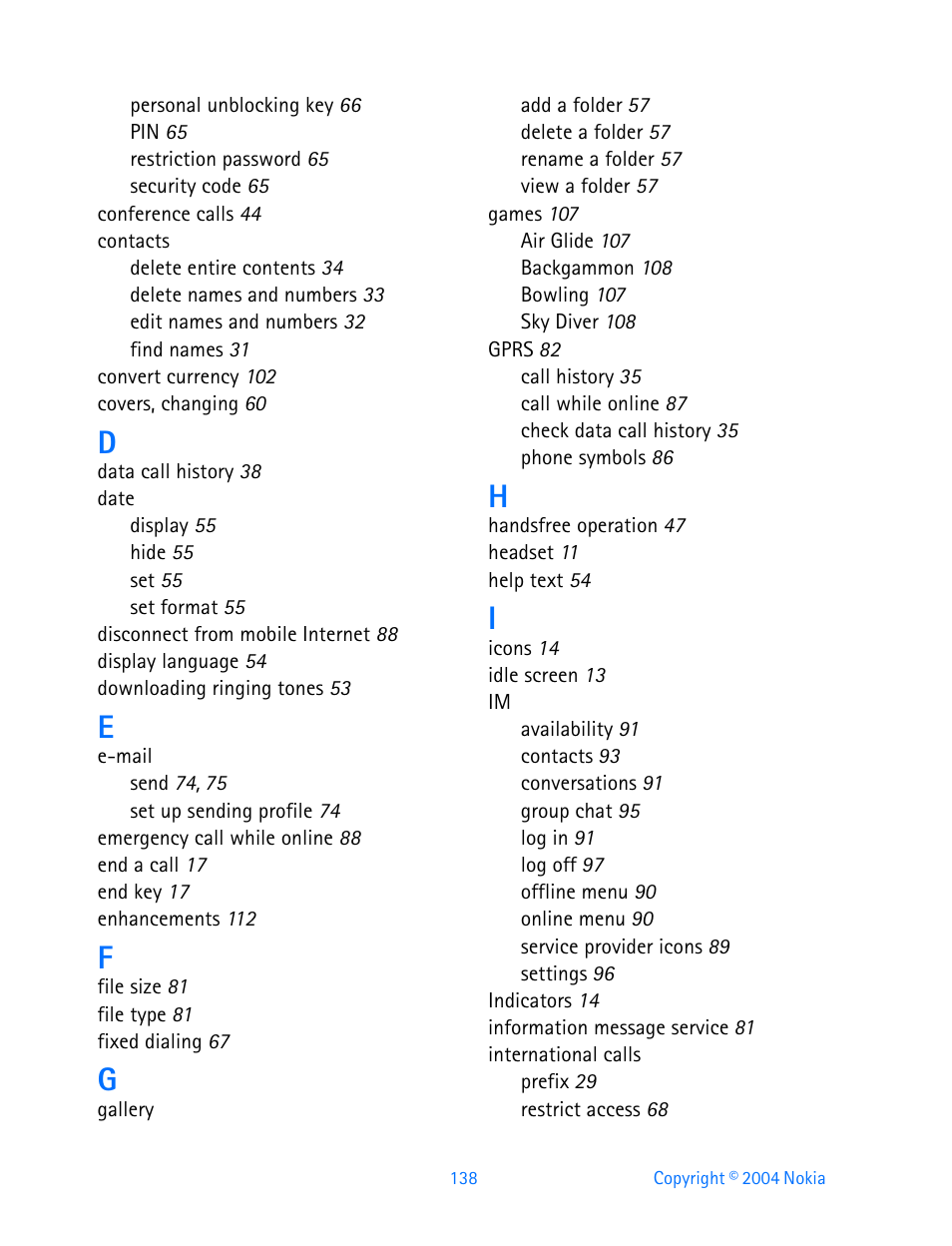 Nokia 3595 User Manual | Page 149 / 153