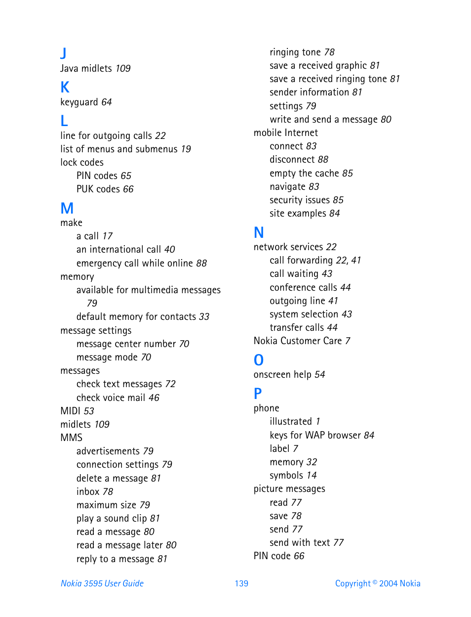 Nokia 3595 User Manual | Page 150 / 153