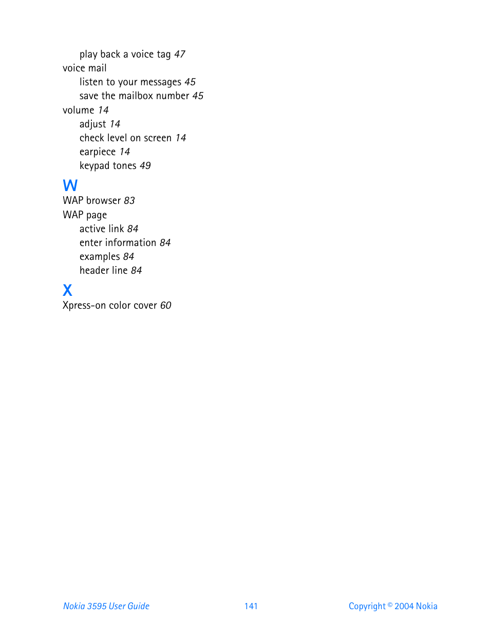 Nokia 3595 User Manual | Page 152 / 153