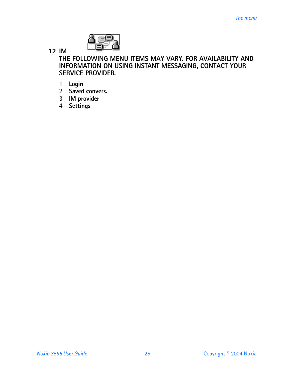 Nokia 3595 User Manual | Page 36 / 153