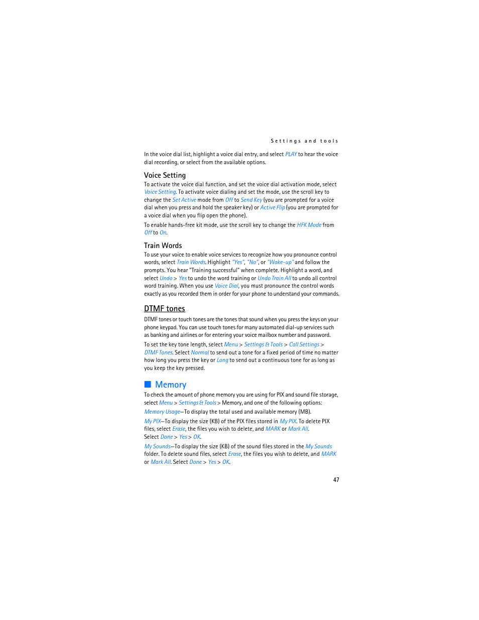 Dtmf tones | Nokia 6215i User Manual | Page 48 / 61