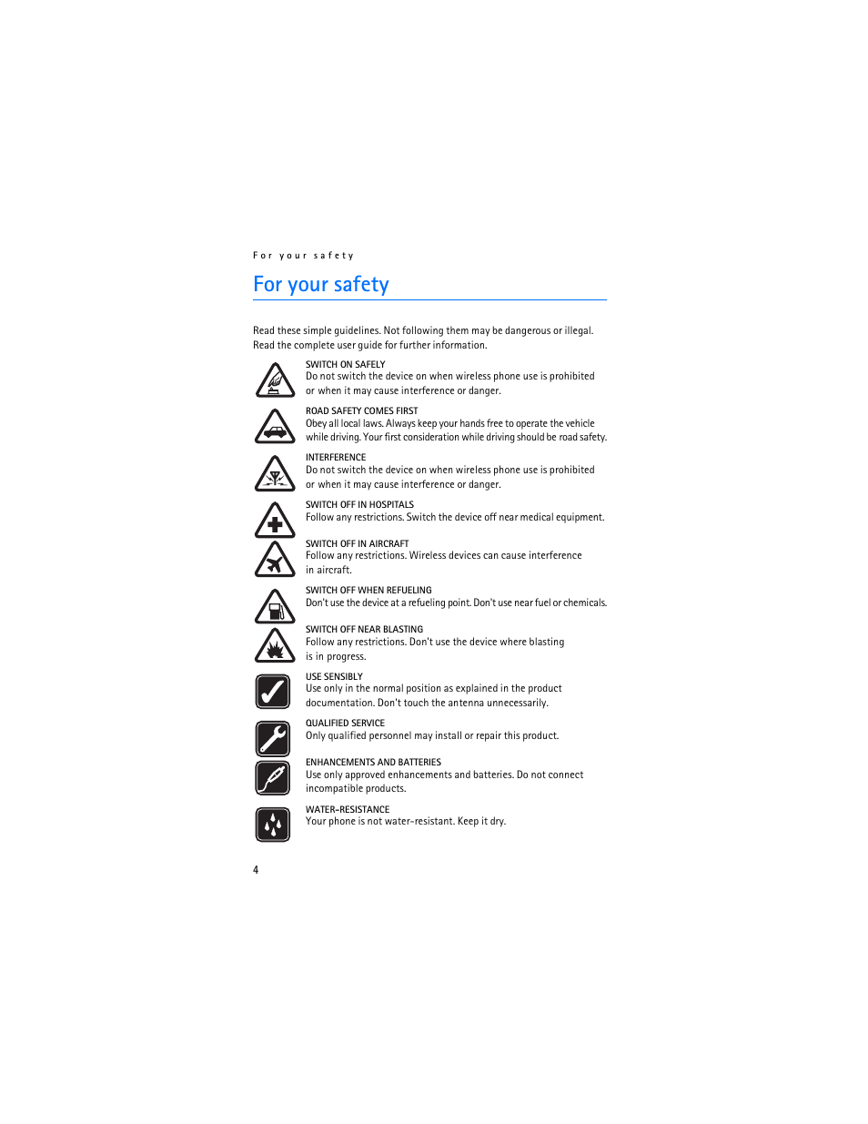 For your safety | Nokia 6215i User Manual | Page 5 / 61