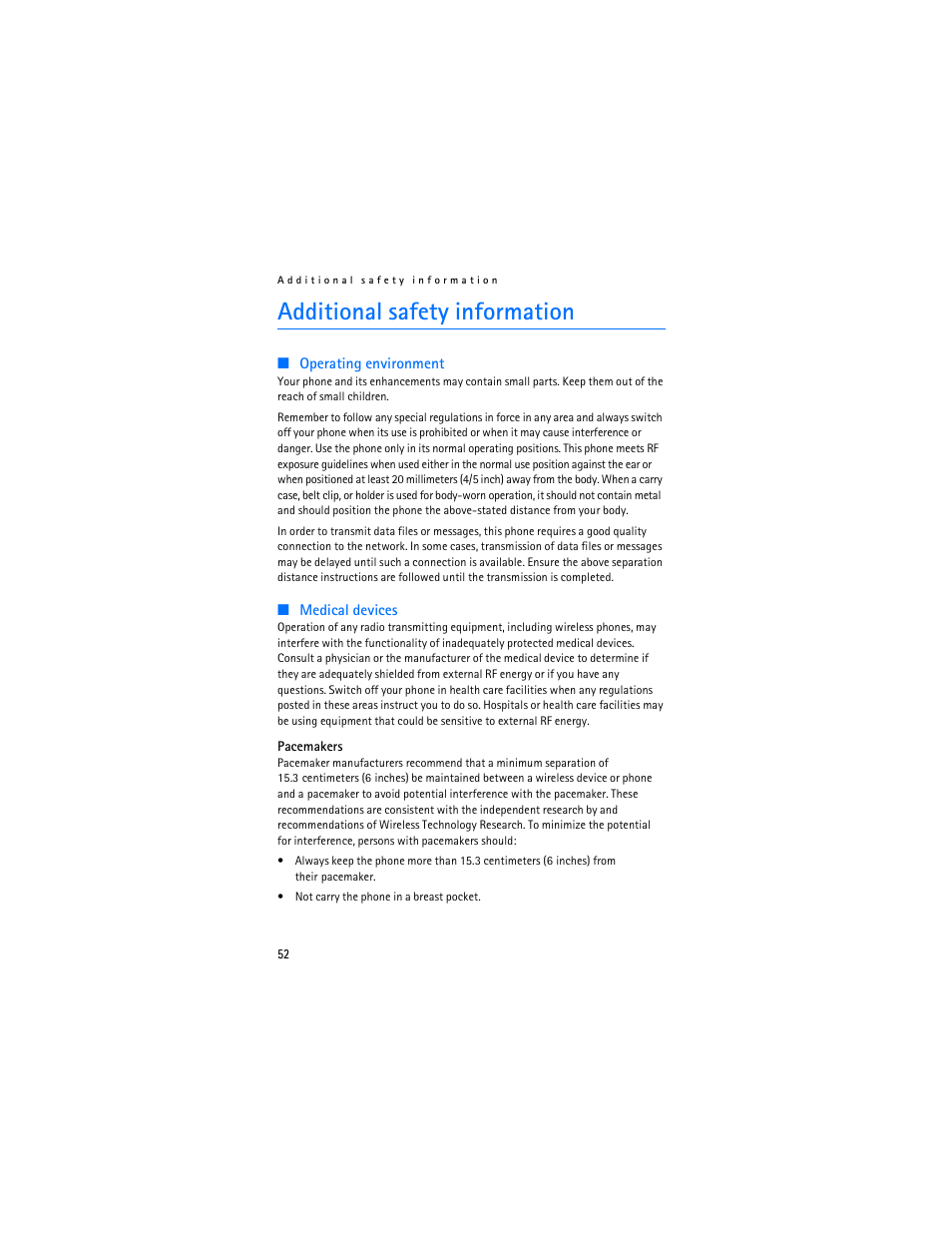 Additional safety information | Nokia 6215i User Manual | Page 53 / 61