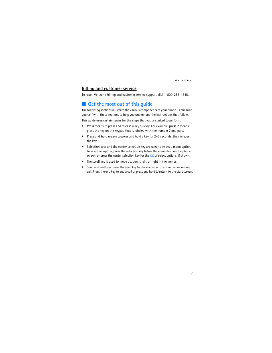 Get the most out of this guide, Billing and customer service | Nokia 6215i User Manual | Page 8 / 61