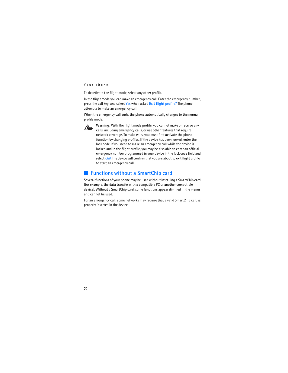 Functions without a smartchip card | Nokia 6555 User Manual | Page 23 / 91
